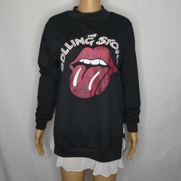 Misslook The Rolling Stones Tongue Sweater Small - Picture 1 of 10